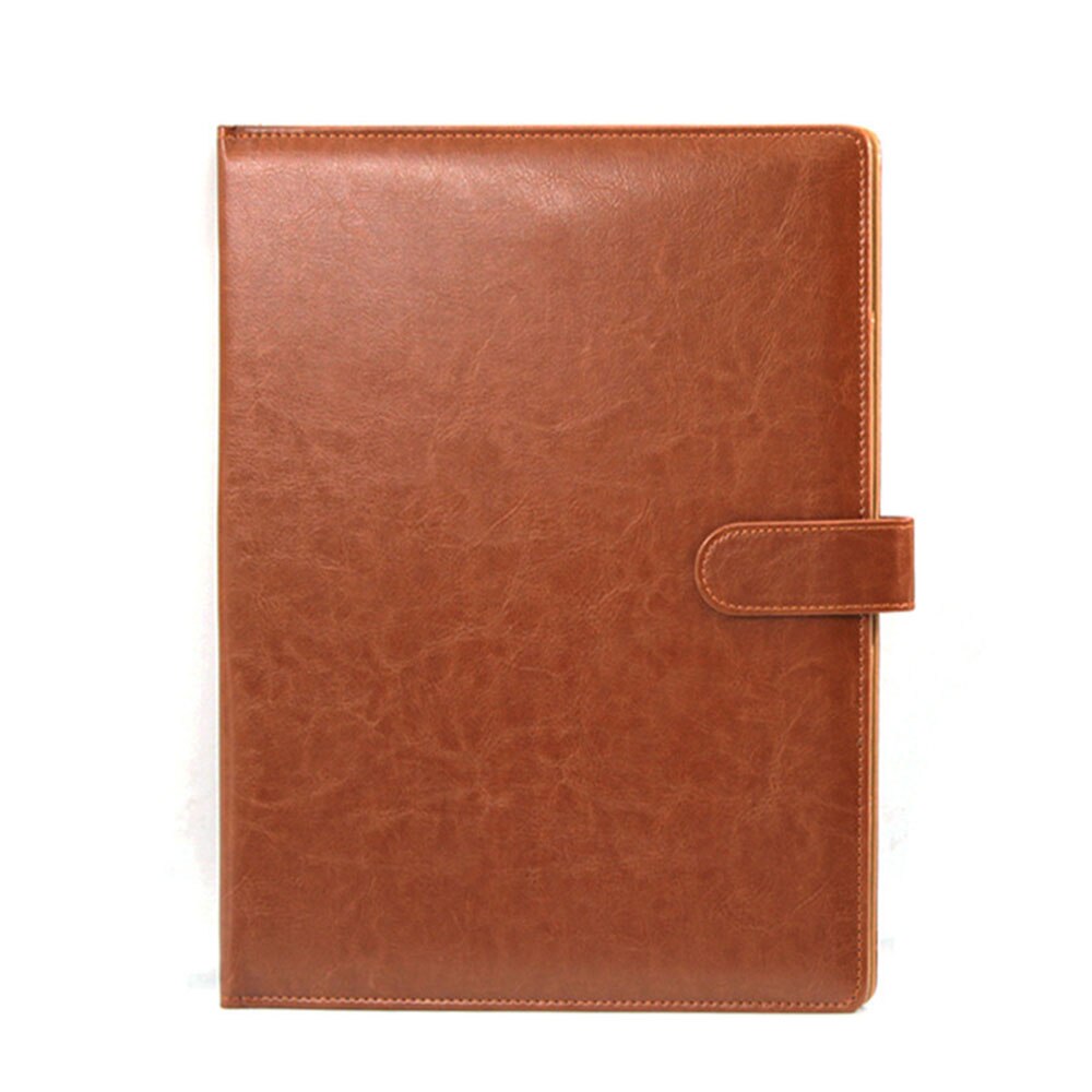 A4 Clipboard Folder Portfolios Multi-function Leather Organizers Sturdy multi function notebooks stationery memo pad: Brown