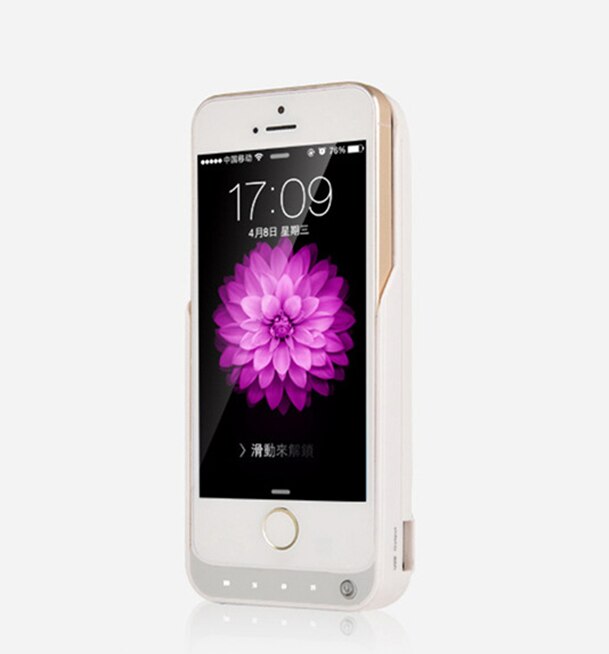 4200mAh External Phone Battery Case for iphone 5 5G 5S SE Charger Case for iphone 5 5G 5S SE External Battery Charging Case: White