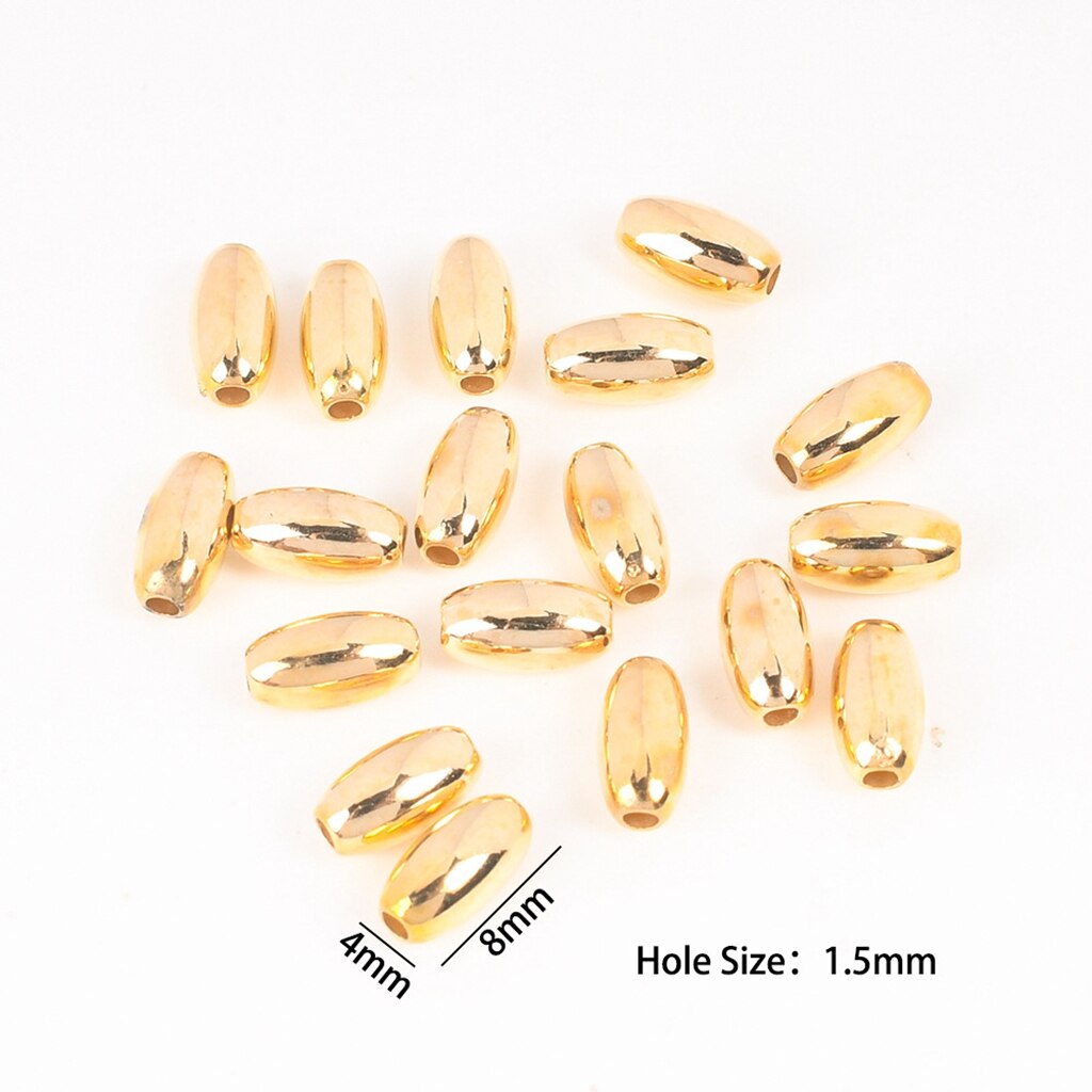 200 Stks/partij 6-8Mm Ccb Tube Charms Loose Bead Voor Sieraden Maken Accessoires Diy Plastic Ovale Spacer Kralen voor Ketting Armband: 8x4mm 200pcs