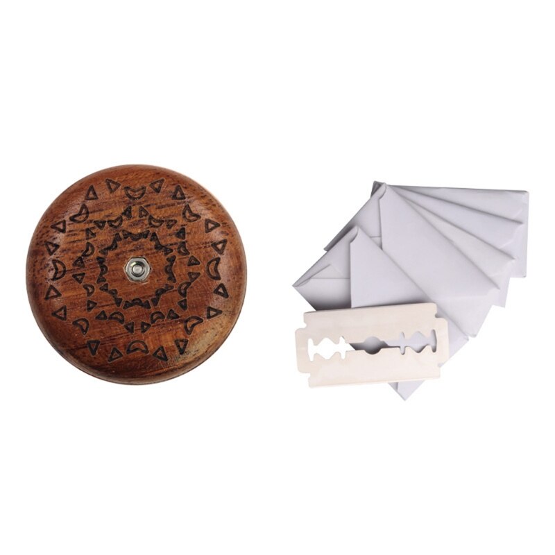 Cuchillo de madera para pan, maquinilla de afeitar con bolsa de almacenamiento, herramienta de corte de puntuación de masa Lame de pan redondo para panaderos de masa de pan DIY: 7