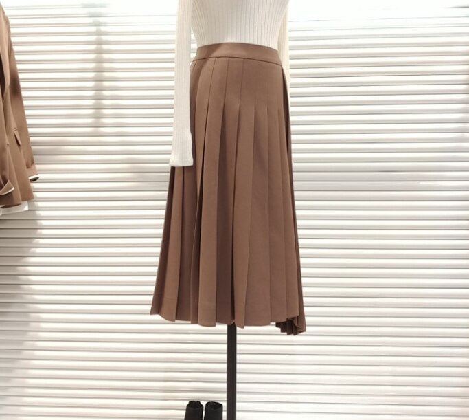 Jurken, lange blazers, enkelrijs, kantoorkleding, dames, geplooide mini-jurken met riem, plus size: Kameelrok / S