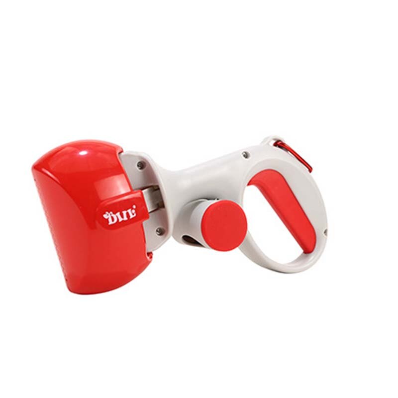Pet Toilet Picker Portable Cleaning Dogs Poop Picker with Garbage Bag Pet Tipper Pet Products Pet Toilet Dispenser: Red