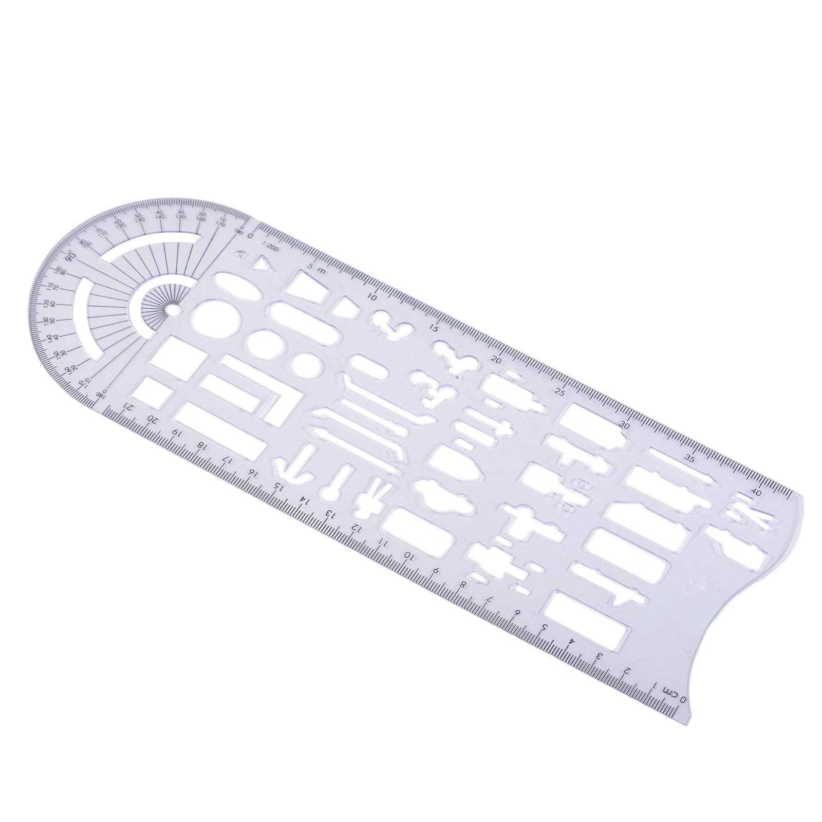 Plastic Drawing Ruler Traffic Accident Symbols Drawing Template Office School Stencils Multifunctional Draft Ruler Accessories