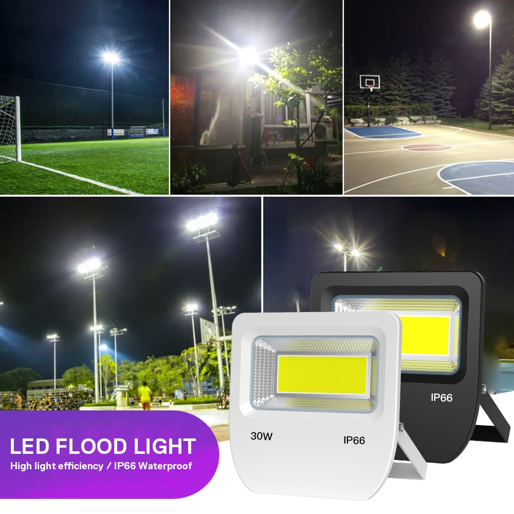 Led oversvømmelse lys 30w 50w 100w udendørs væg vask spot vandtæt  ip66 ac 85-265v bygning firkantet dekorativ projektor lampe