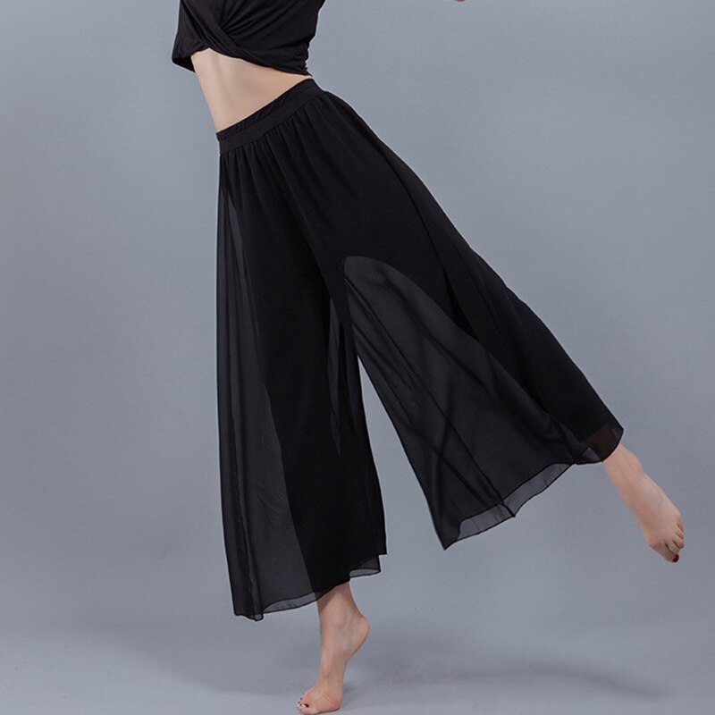 Latin Pant Standard Training Trousers Dance Pants Tango Waltz Dancing Costumes Women Ballroom Competition Belly Dance Pants: Black