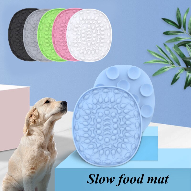 Silikon hund slickmatta för hundar sällskapsdjur slow food tallrik hund bad distraktion silikon hund sucker mat utbildning sällskapsdjur matartillbehör