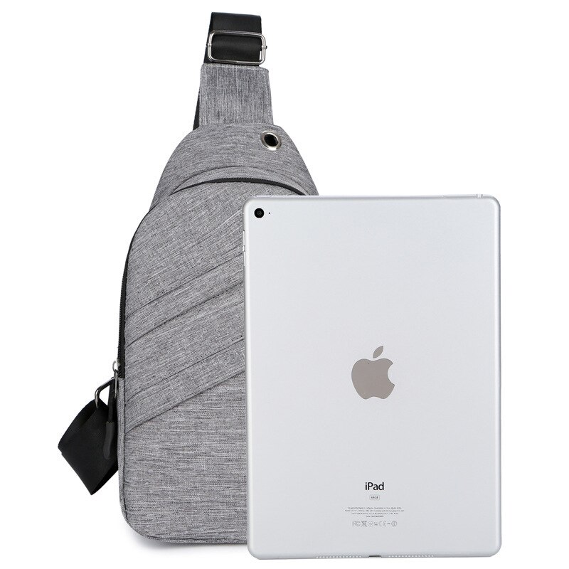 Outdoor heren borsttas casual waterdichte schoudertas crossbody tas koreaanse stijl koptelefoonaansluiting tas voor