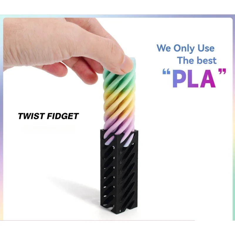 3D Printed Pyramid Impossible Pass-through Sculpture Square Pillar Helix Screw Fidget Toy Spiral Cone Decompression Ornament