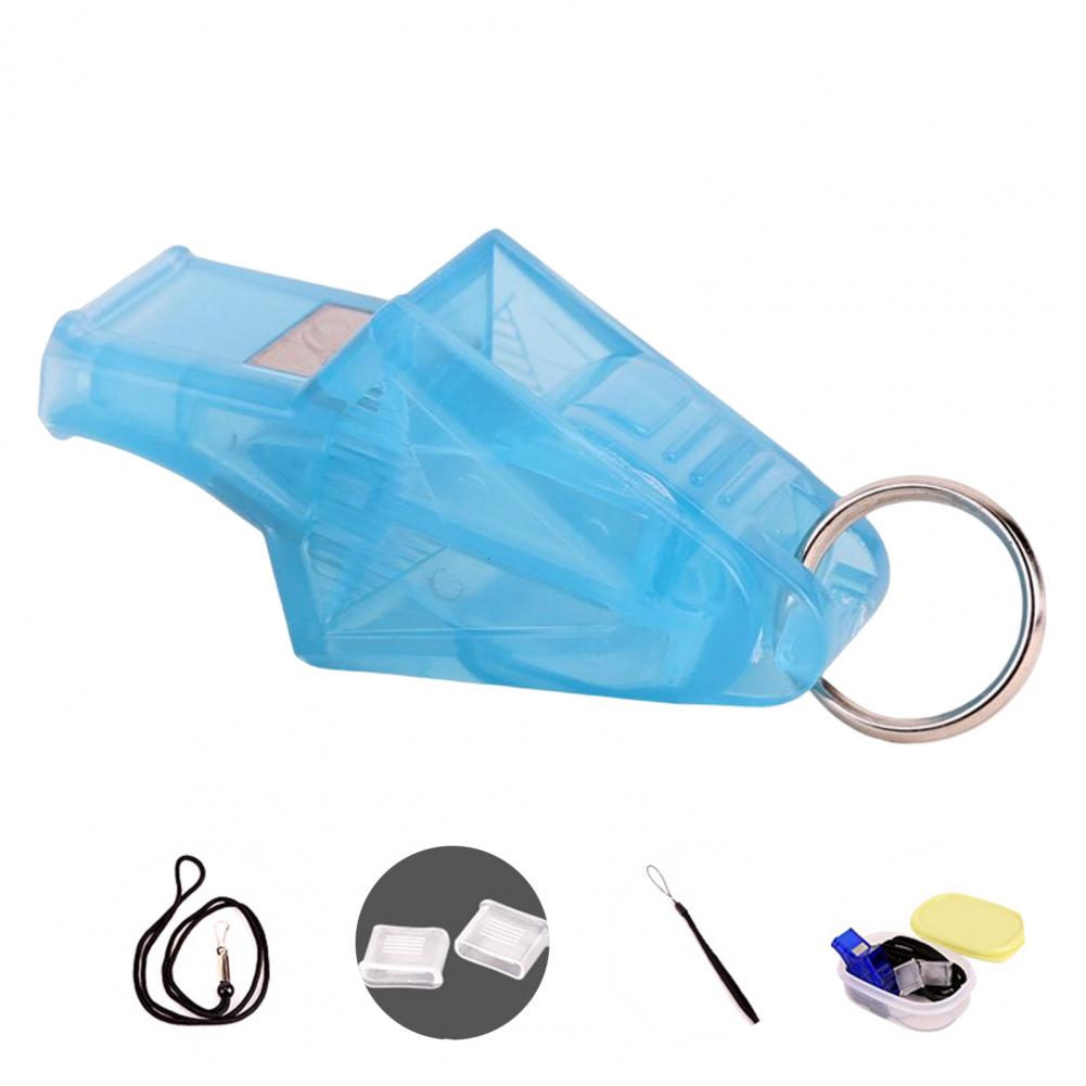 Multifunctional game whistle imitating dolphin shape, prevent loss, lightweight referee whistles for training.: Light blue