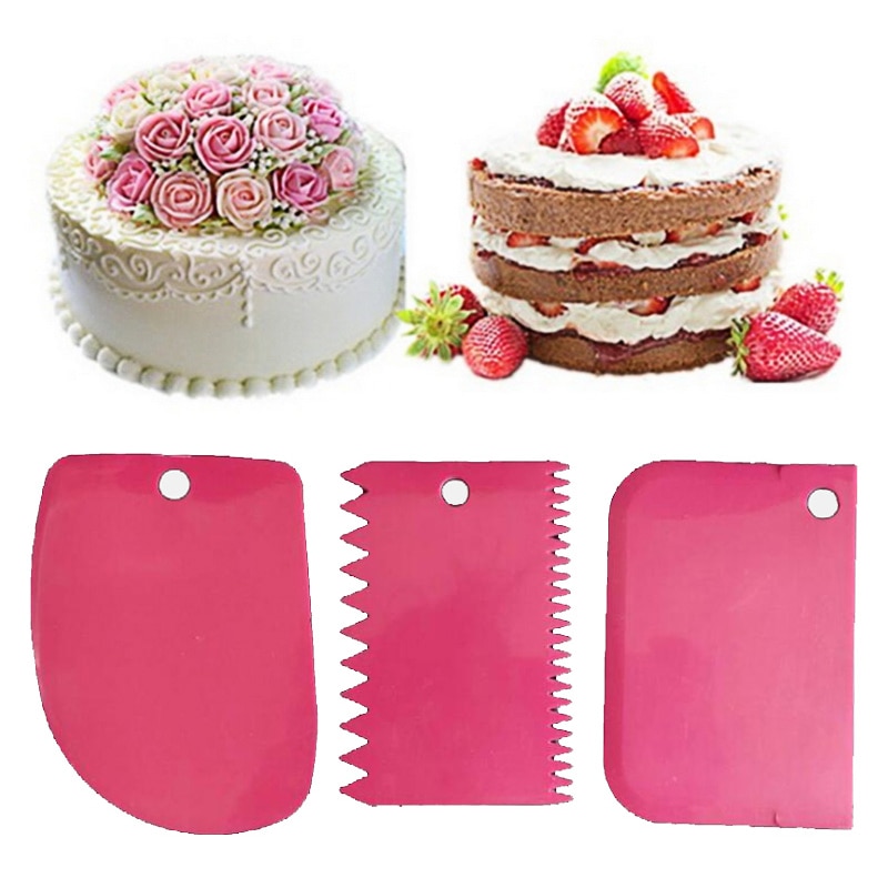 Deeg Cutter Cake Brood Slicer Bakken Tools Voor Gebak Schraper Cake Blade Siliconen Spatel Voor Cake Patisserie 3 Stks/set