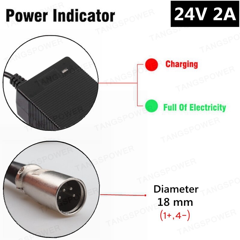 24V 2A lead-acid battery Charger For 28.8V Wheelchair golf cart lead acid Charger For electric scooter e-bike Lawnmower Charger: 4-Pin XLR / AU