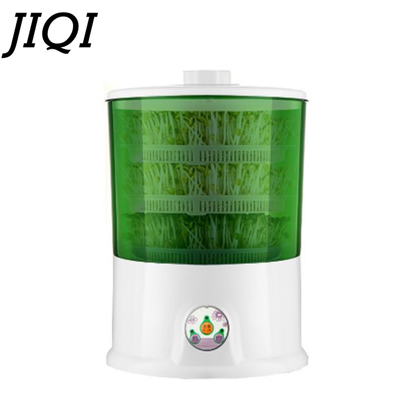JIQI-germinador eléctrico inteligente de 2/3 capas, termostato, Cubo de crecimiento de semillas de vegetales verdes, 220V