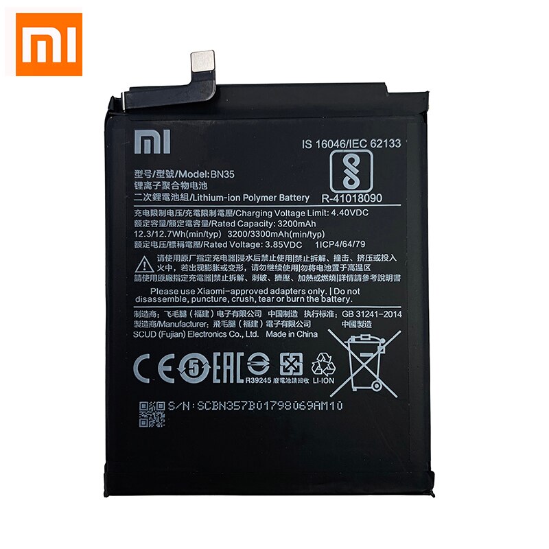 100% oryginalny Xiao mi BN35 3300mAh baterii dla Xiaomi Redmi 5 Redmi5 czerwony mi5 wysokiej jakości telefon wymiana baterii