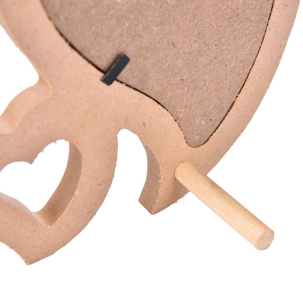 DIY Desk Set Wooden Family Photo Picture Frame Double Heart Shaped Photo Frame With Frame Bracket Desk Decor Art