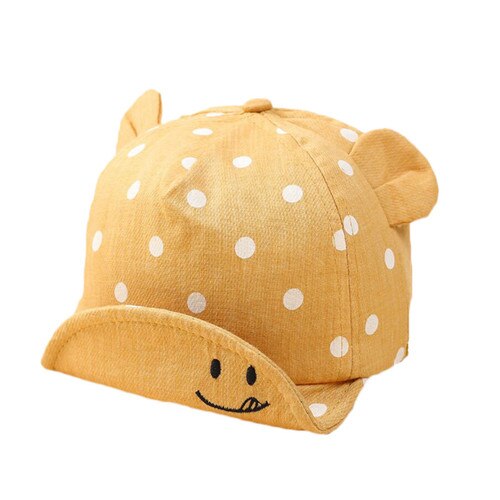 Lawadka Glimlach Baby Hoed Baby Boy Caps Zomer Hoeden Voor Jongen Baby Zon Hoed Met Oor Mutsen Accessoires: YELLOW