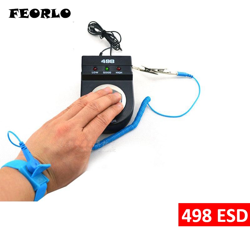 FEORLO 498 ESD Anti static Anti-static Wrist Strap monitor measurement Antistatic Wrist strap tester