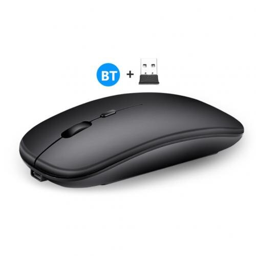 2.4G bezprzewodowy USB akumulator Bluetooth 5.0 cichy do gier myszka do PC Laptop: C