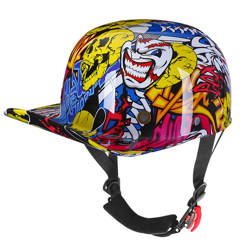 Motorcycle Venom Helmet Retro Baseball Cap Motorcycle Baseball Cap Accessories Vitange Duck Helmet Dot Casco Moto Motorbike: Brown / XL