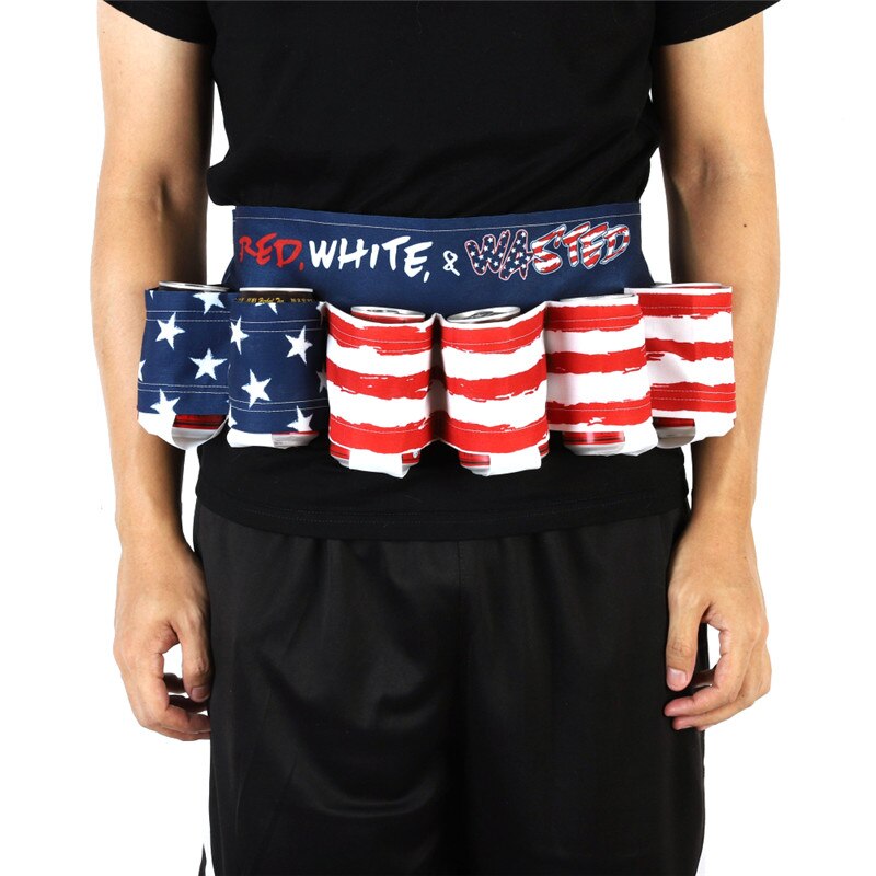 6 Pack Holster Portable beer bag Bottle Waist Beer Belt Bag Handy Wine Bottles Beverage Can Holder сумка холодильник: C