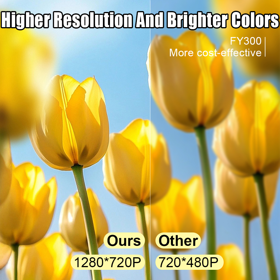 FY300 Mini Projector Supports 4K HD Video Dual WiFi BT 5.0 Native 1280*720P Home Theater Outdoor Portable Projectors