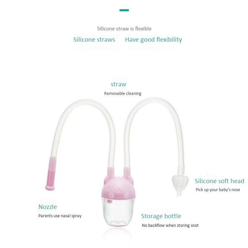2Pcs Baby Nasale Zuig Snot Mond Zuig Katheter Kinderen Neusreiniger Neus Sucker Tool