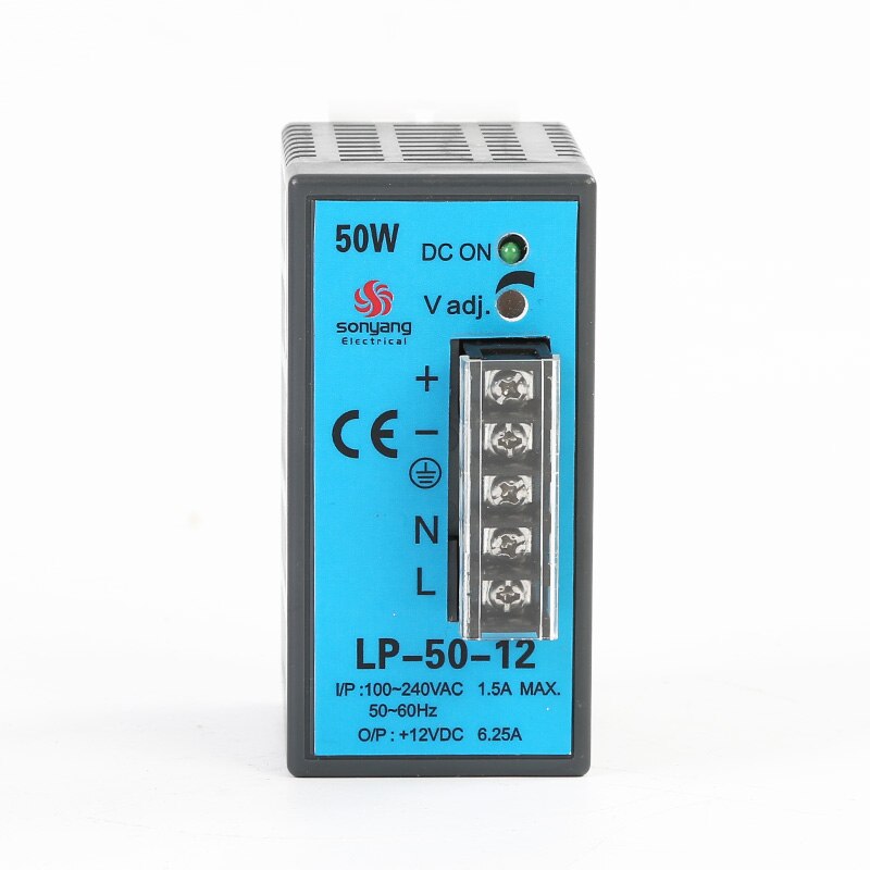 LP-alimentation électrique pour Rail Din 5V, 12V, 24V, 50W, sortie unique, affichage numérique, Rail de guidage à découpage, 110/V ca