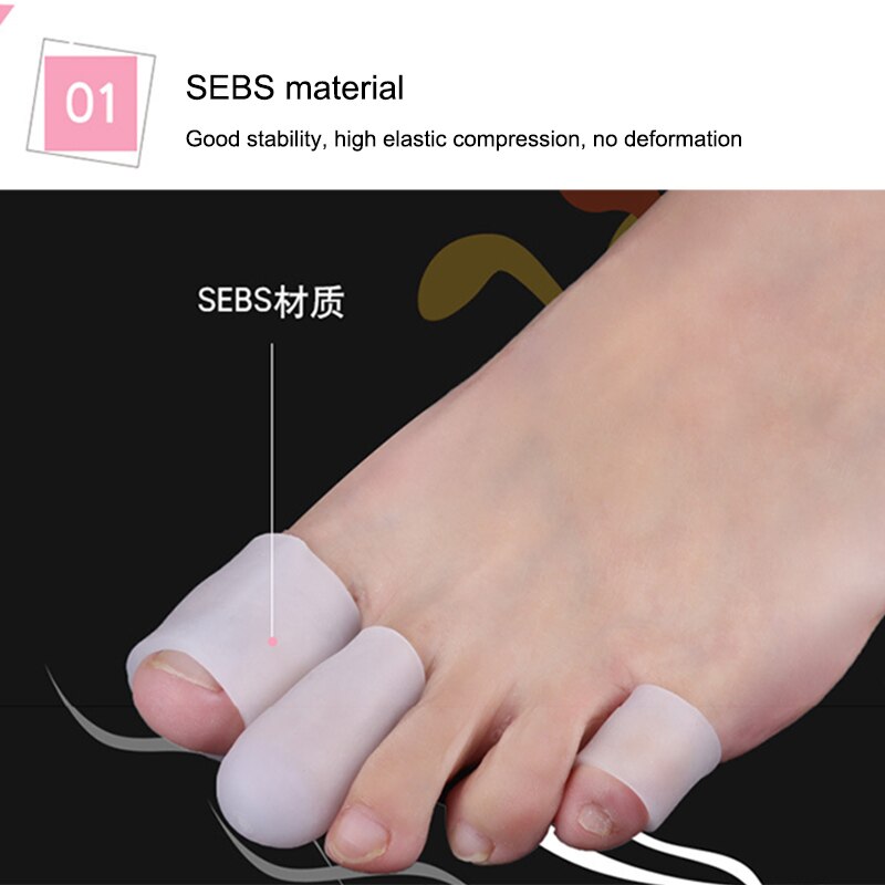 2pcs Pedicure Finger Toe Protector Silicone Gel Cover Cap Pain Relief Preventing Blisters Corns Nail Tools Toe Separators