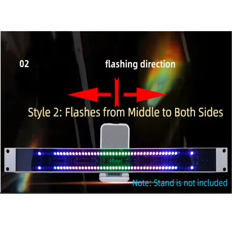 Gabinete de Audio estéreo 1U de doble fila, luz indicadora de nivel de ritmo musical, medidor de espectro LED, melodía de inducción activada por voz USB: Castaño