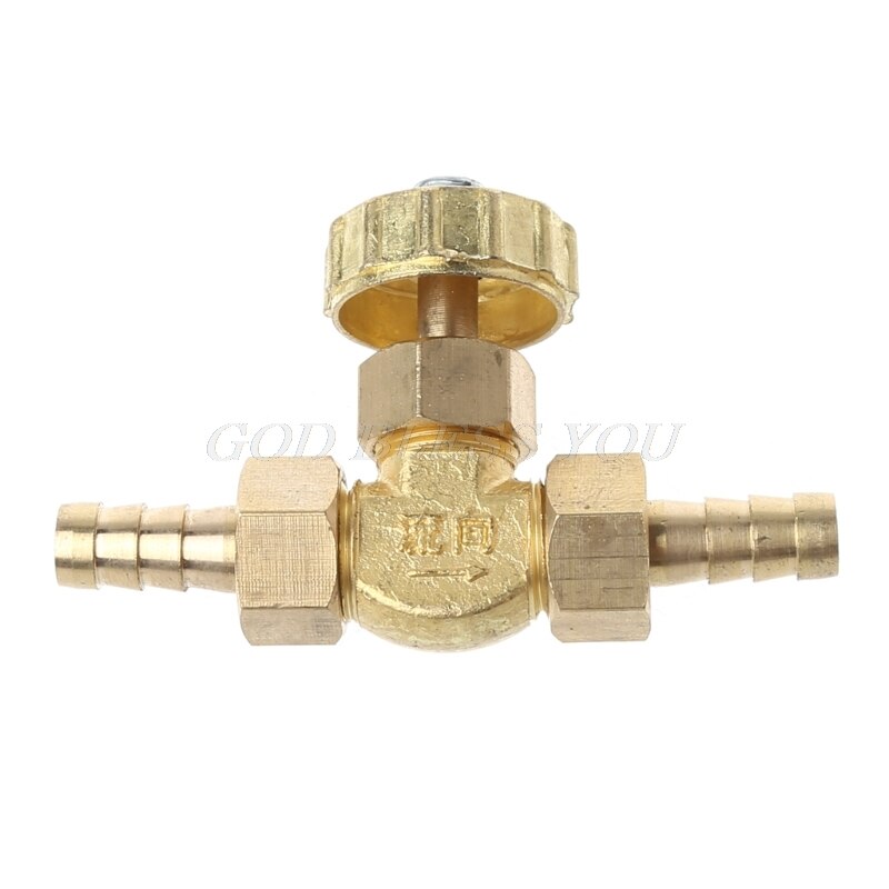 Elbow Brass Needle Valve 8mm Propane Butane Gas Adjuster Barbed Spigots 1 Mpa