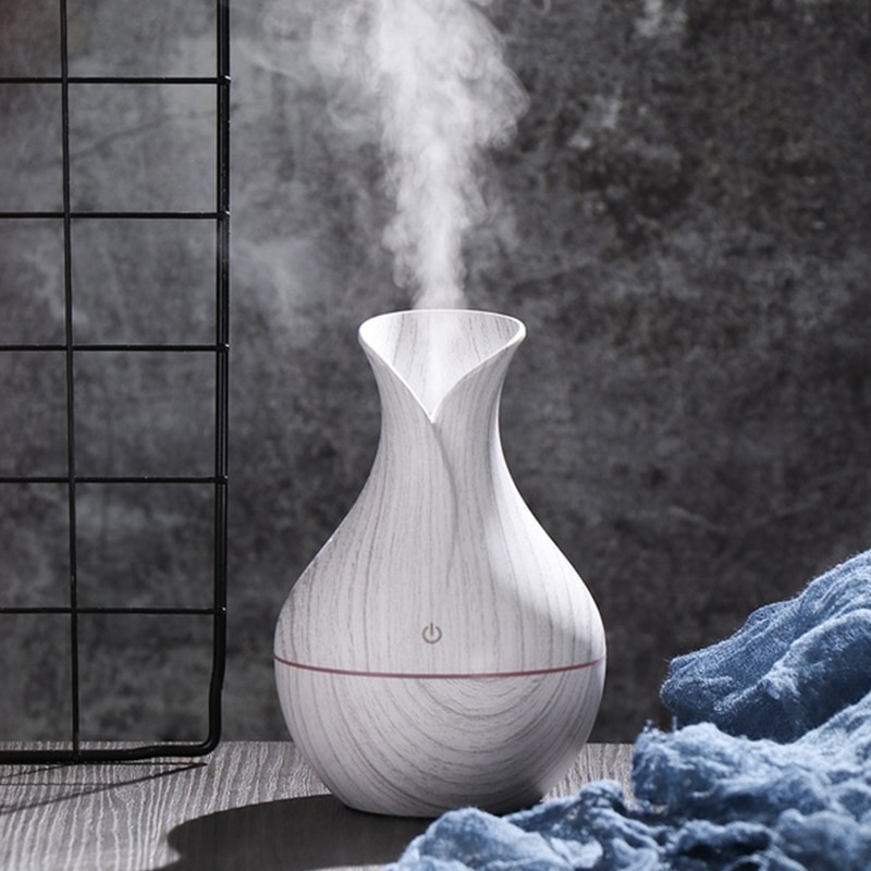 KBAYBO 130ml USB difusor de aceites aromáticos humidificador eléctrico de madera humidificador de aire ultrasónico aromaterapia LEDlight nebulizador para el hogar