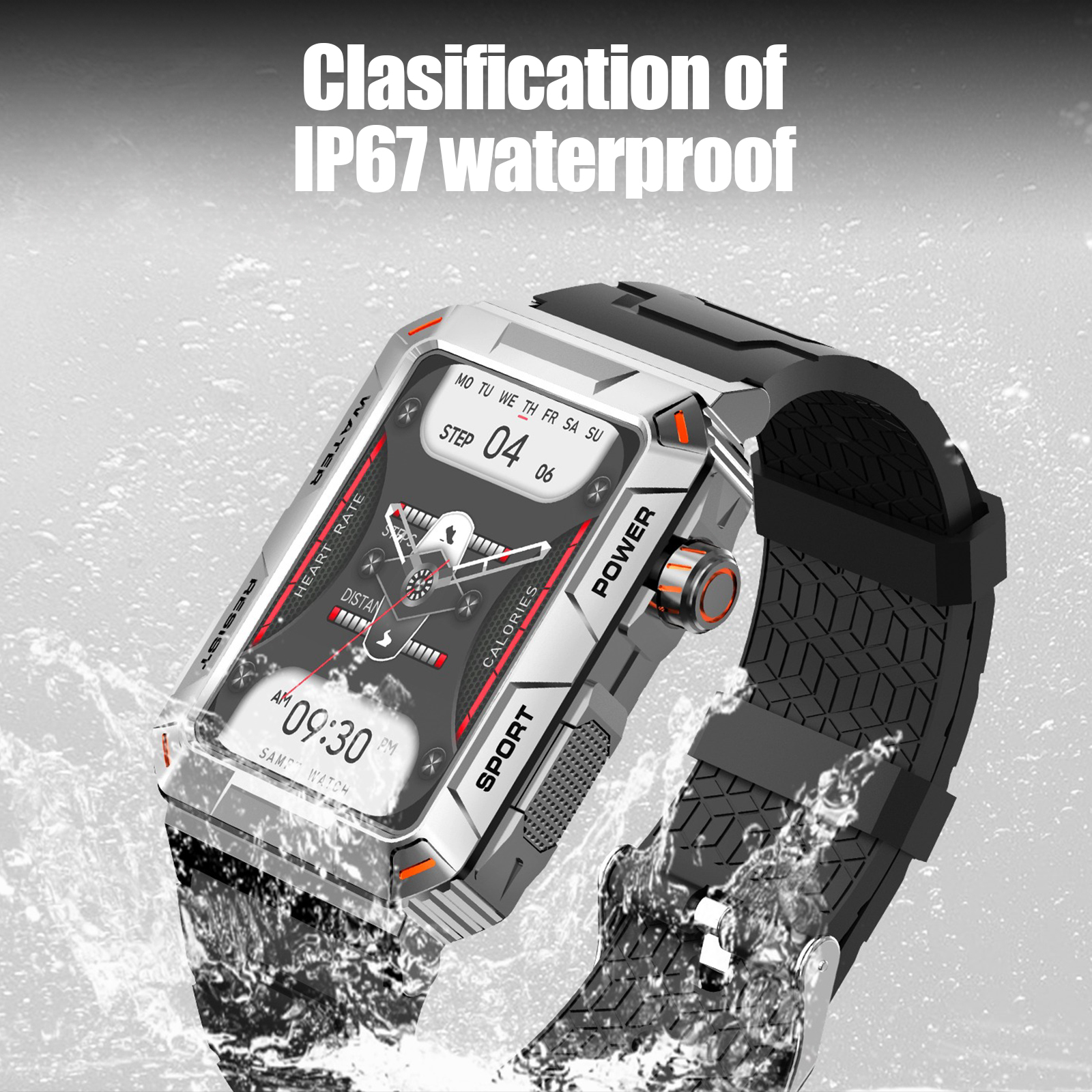 Inteligentny zegarek EIGIIS MT88 1,57 "ekran HD zegarki wojskowe śledzenie zdatność połączenie Bluetooth monitor zdrowia IP67 wodoodporny