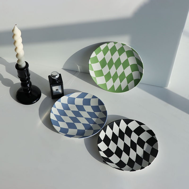 Nordic home decoration simple bamboo fiber plate degradable plate fruit plate dessert plate cold plate