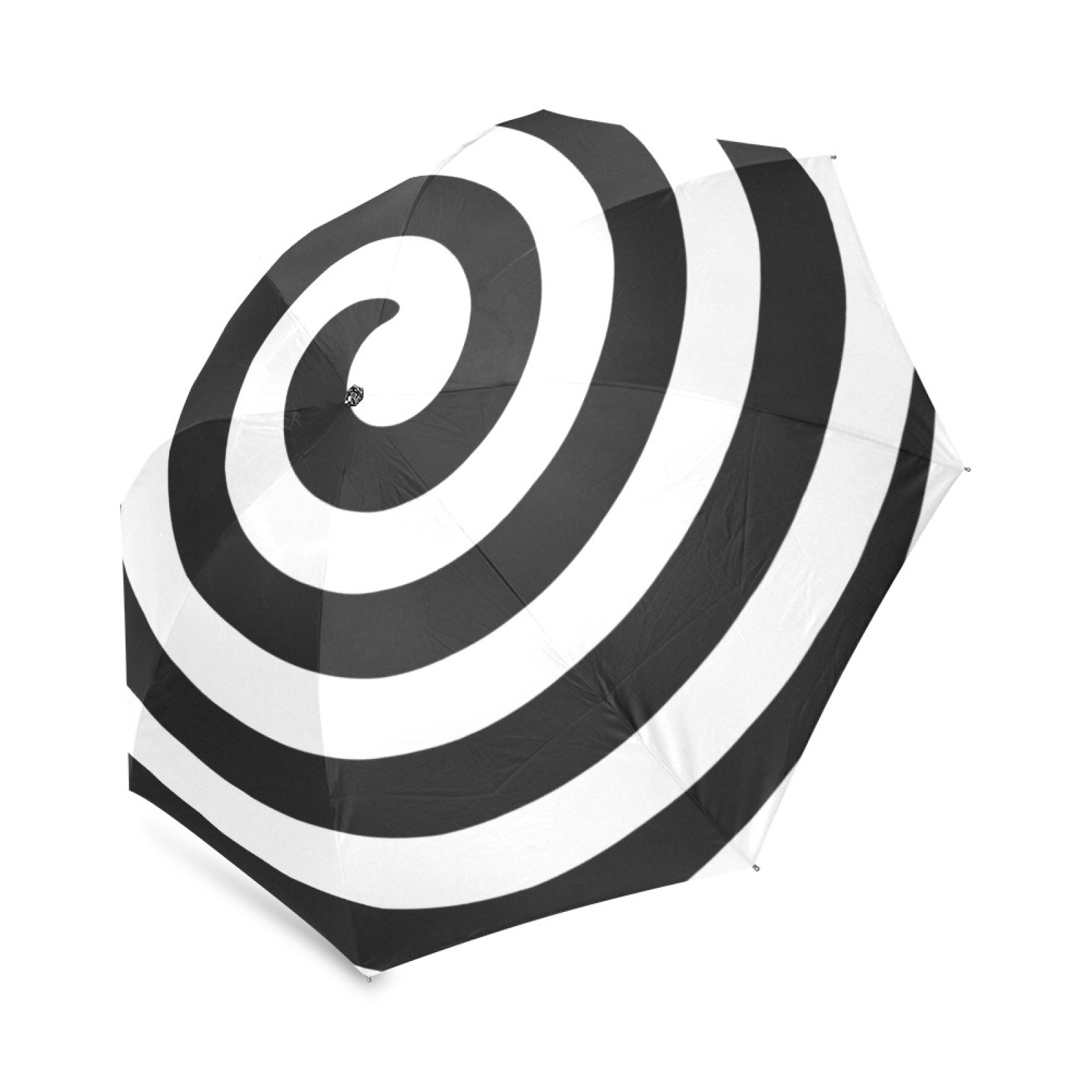 Czarno-biały parasol wirowy, francuski spiralny składany parasol przeciwdeszczowy, odporny na wiatr, składany parasol podróżny dla kobiet