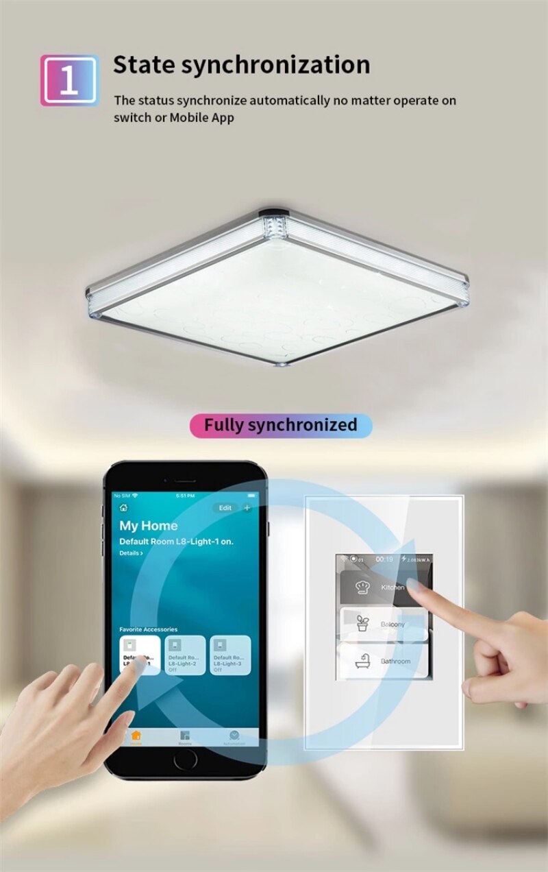 Multifunctional smart switch Brand and Smart Light Switch has LCD touch screen functionality Voice Control