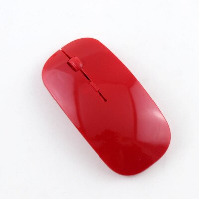 Draadloze muis kantoor computermuis draagbare slanke muis 1600 dpi 2.4g ontvanger laptopmuis gemakkelijk mee te nemen optische muis: Rood
