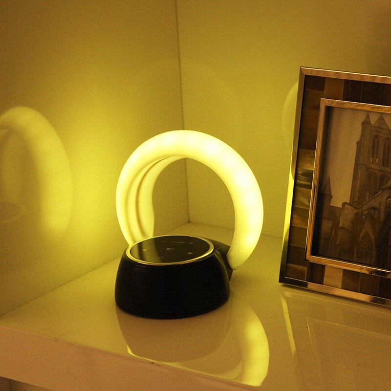 Mini Bluetooth Speaker USB Draadloze Bluetooth Touch Sound Light LED Licht Draadloze Draagbare Muziekdoos Subwoofer Kleine Luidspreker Met Licht: Yellow