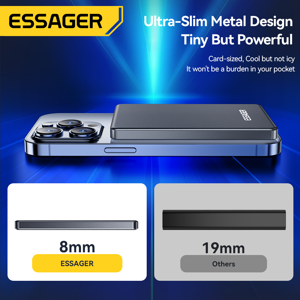 Essager Dunne Draadloze Power Bank Magnetische 20W 5000mAh Draagbare Snel Opladen Externe Batterij voor Magsafe Voor iPhone 16 15 14 13