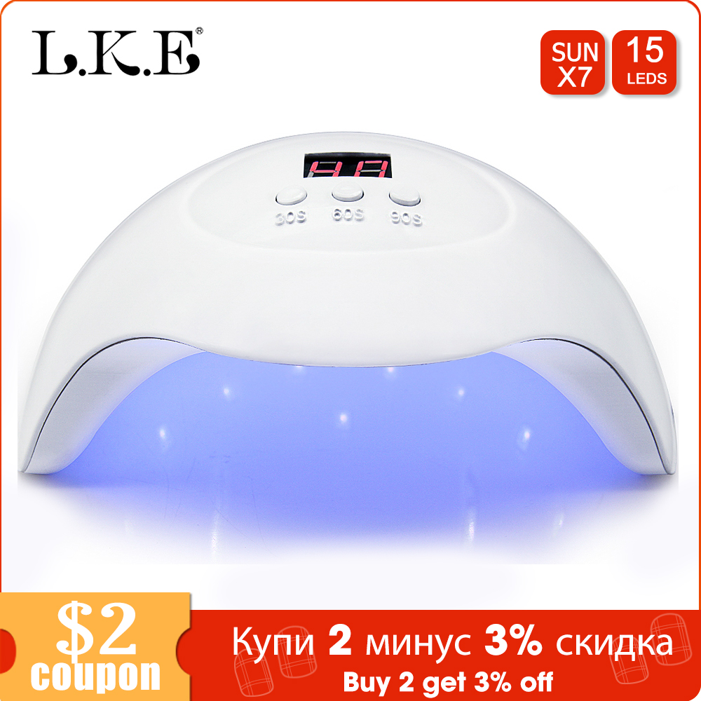 LKE 48W Nail Dryer SUN X9 UV Lamp 3 Timed Mode With Automatic Sensing Nail Lamp for Nails Drying Builder Gel UV Nail Dryers