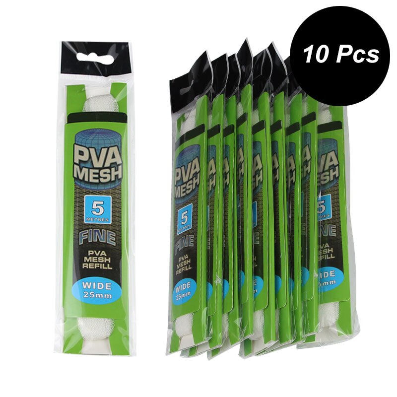 Filet de Pêche en Maille PVA, Soluble, Carpe, Lot de 10 Pièces, 5 M, 25 mm, 37mm