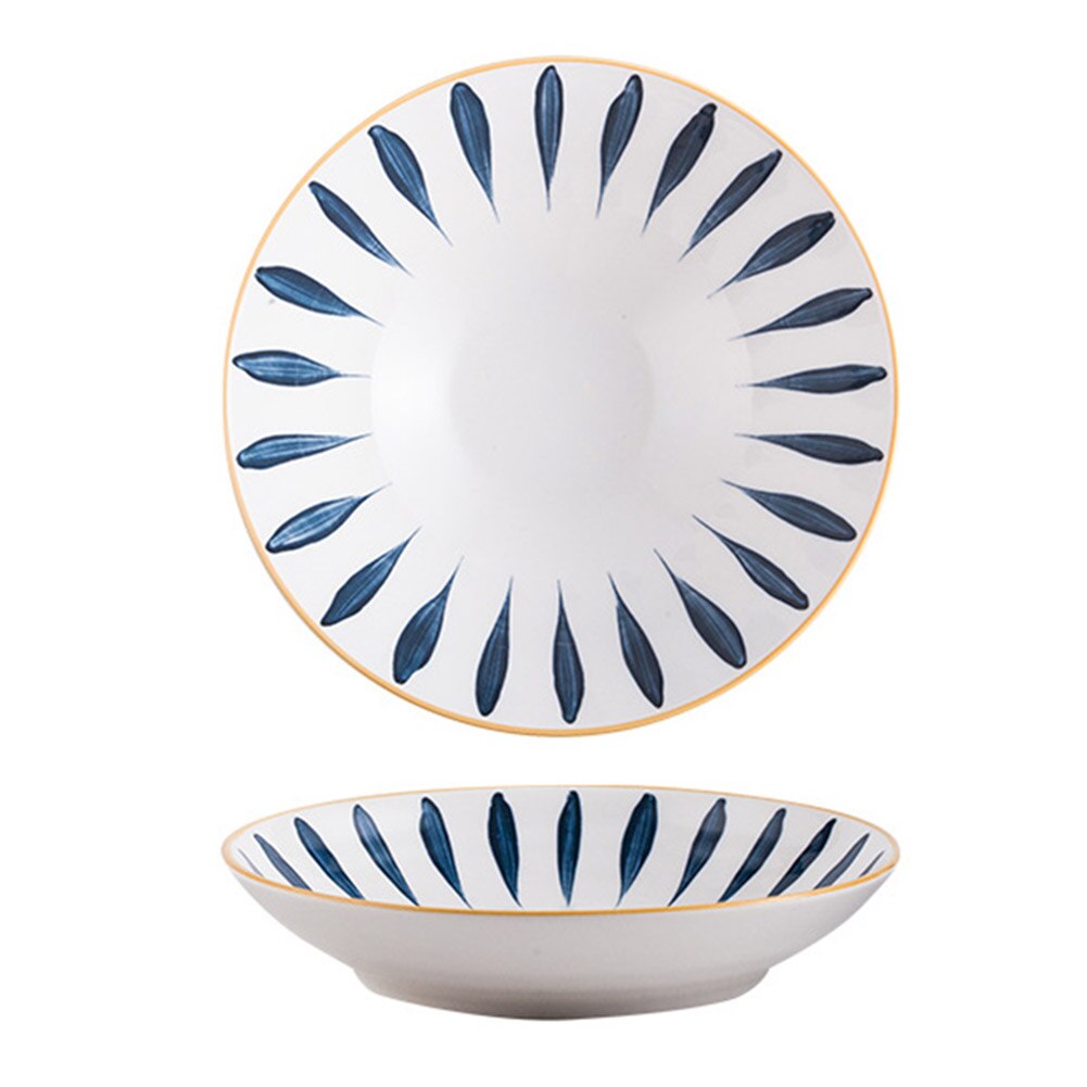 Dinner Plates Microwave Safe Lunch Plates Reusable Eco-friendly Free Lightweight Dirt-resistant Easy Clean D6: A