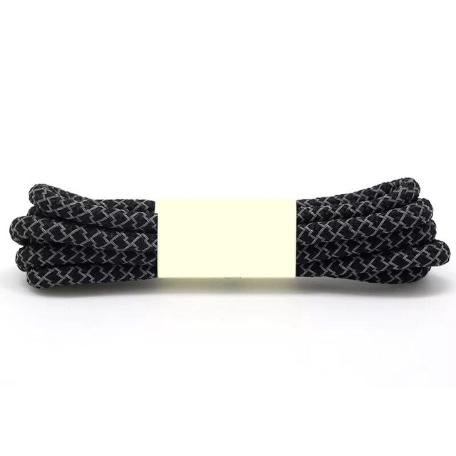 1 Paar Lichtgevende Fluorescerende Sneaker Shoestrings Sport Schoenveters Reflecterende Ronde Touw Schoenen Kant Licht Schoenveter Schoen Accessoires: Black / 120 CM