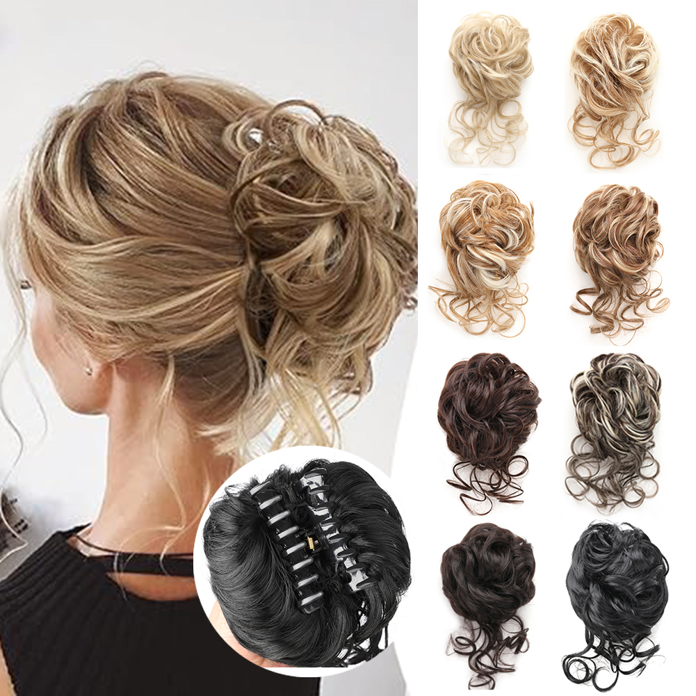 Chignon chignon désordonné synthétique, pince à griffes, chignon bouclé, chignon ondulé, longue barbe, queue de cheval ébouriffée, chouchou pour 03/Wear