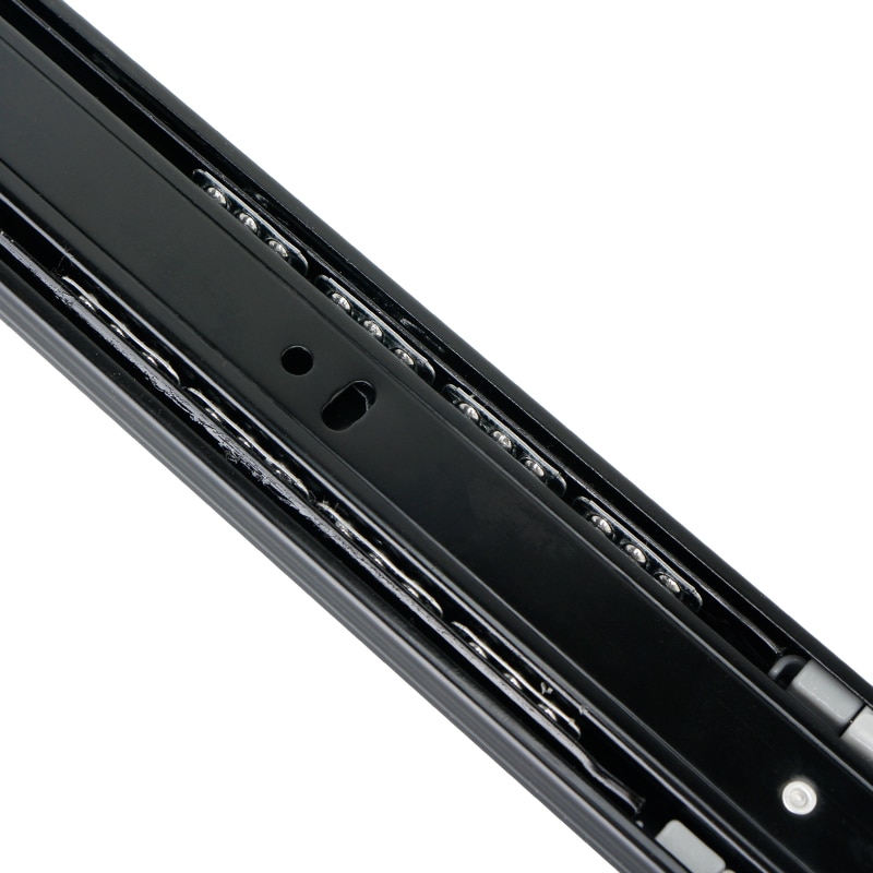 MX Schwarz Metall Puffer Stumm Schublade gleiten Schiene Sanft-nah dran Schublade Führungsschiene Drei-Abschnitt Schrank Rutsche Schiene Möbel Hardware-