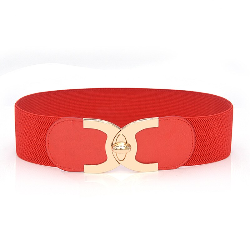 Koreaanse Stijl Gesp Elastische Brede Riem Brede Buikband Riem Riem Taille Vrouwelijke Vrouwen Accessoires: Red