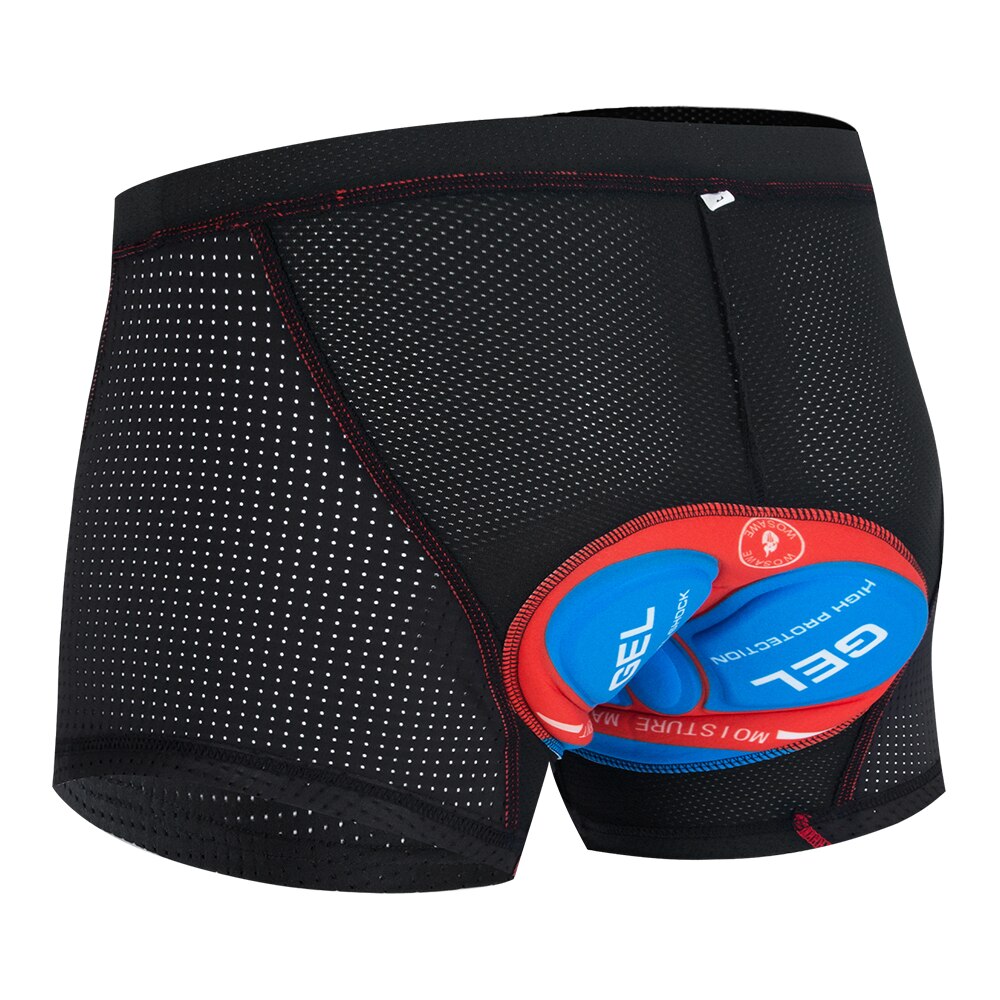 Wosawe fietsbroek ondergoed rijbroek heren s 5d gel gevoerd snel drogend ademend schokbestendig fiets mtb shorts: 5d gewatteerde r / Xl