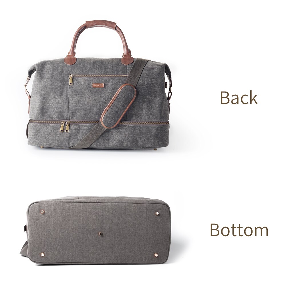 Mealivos Canvas Reizen Tote Bagage Mannen Weekender Plunjezak Met Schoenenvak