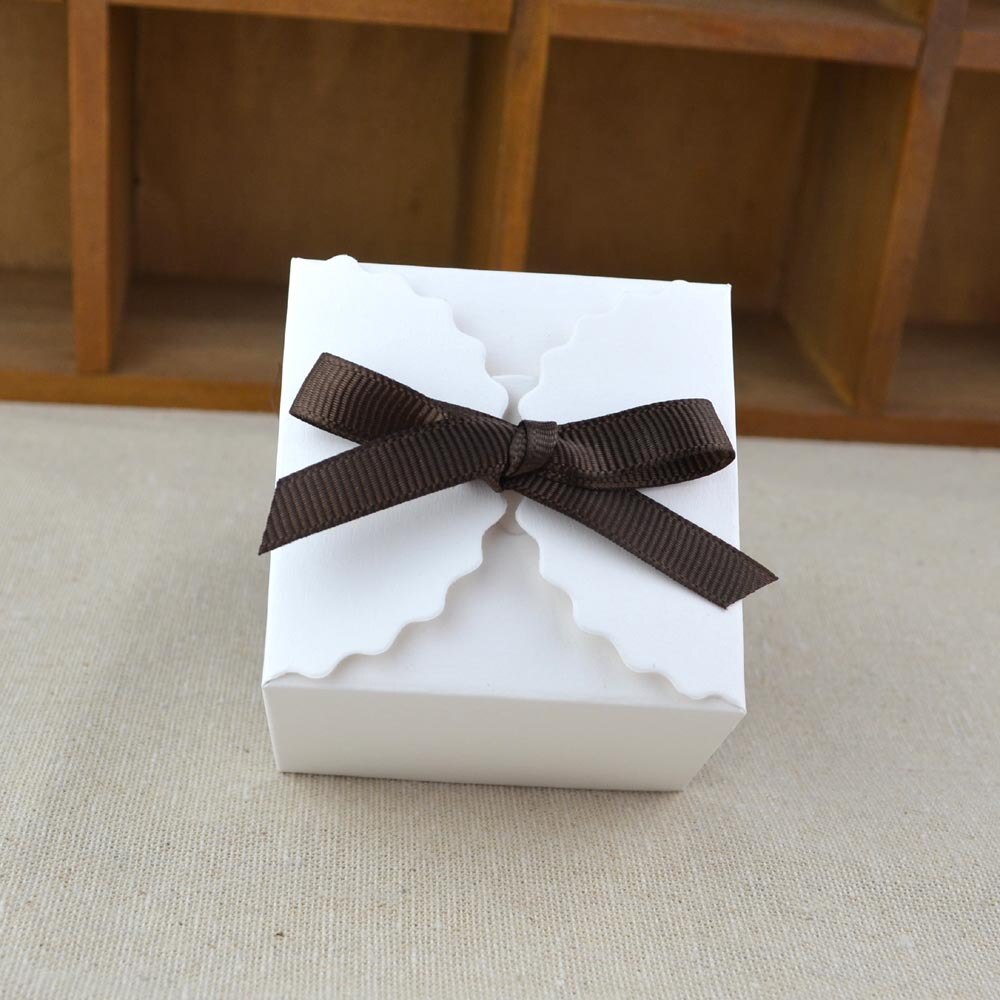 Kraftpapir slik boks europæisk diy europæisk bånd påske bryllupspakke stearinlys krukker pakke boligindretning tilbehør: Hvid kasse