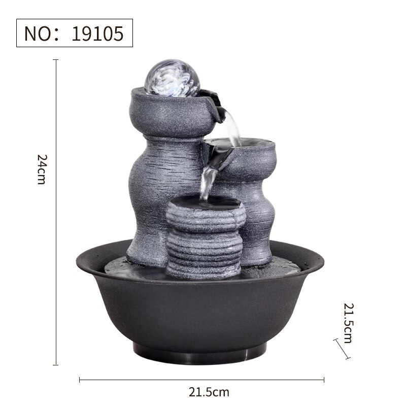 Fuentes de escritorio decorativas para el hogar hechas a mano, fuente de agua interior, artesanía creativa, decoración del hogar y estatuillas, fuente de cascada FengShui: 4XL / Verde claro