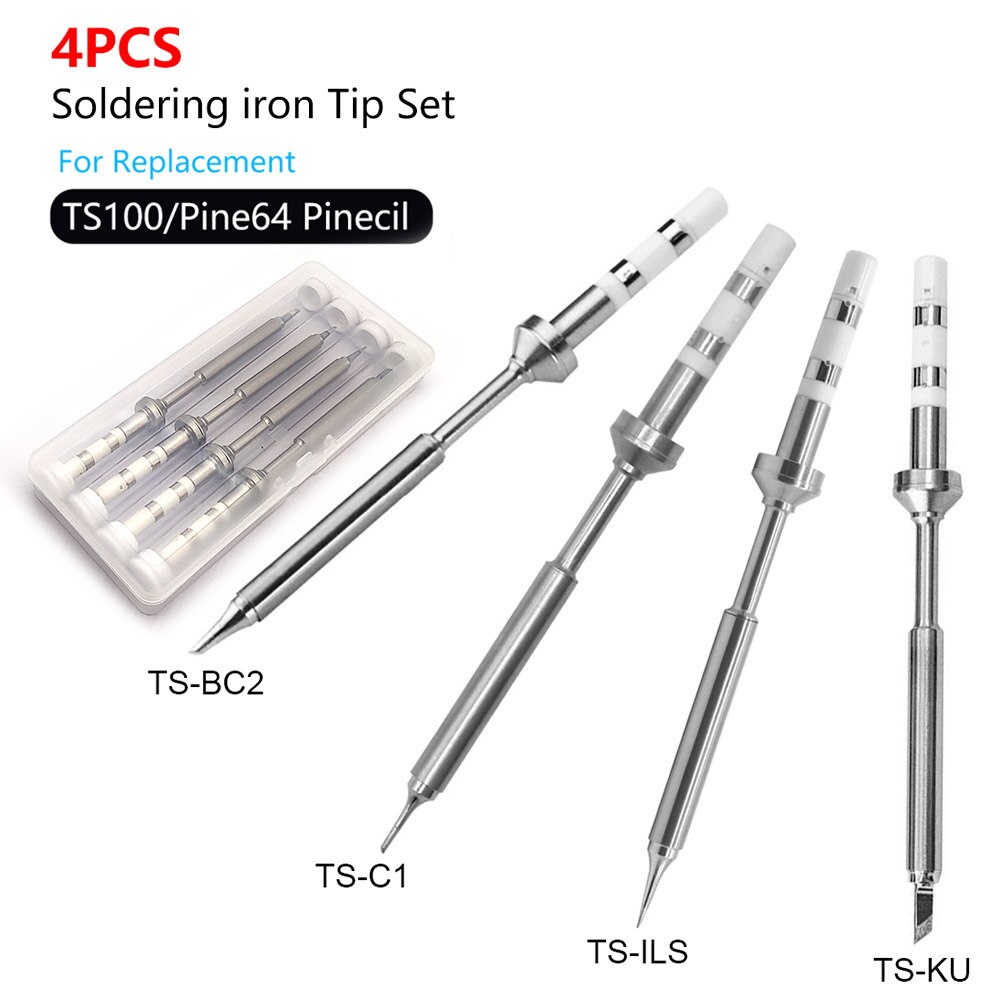 Pine64 Intelligent Portable Mini Smart Soldering Iron With Type-c to Usb C Silicon Power Charging Cable For Pinecil-bb2: BC2 C1 KU ILS 4TIP