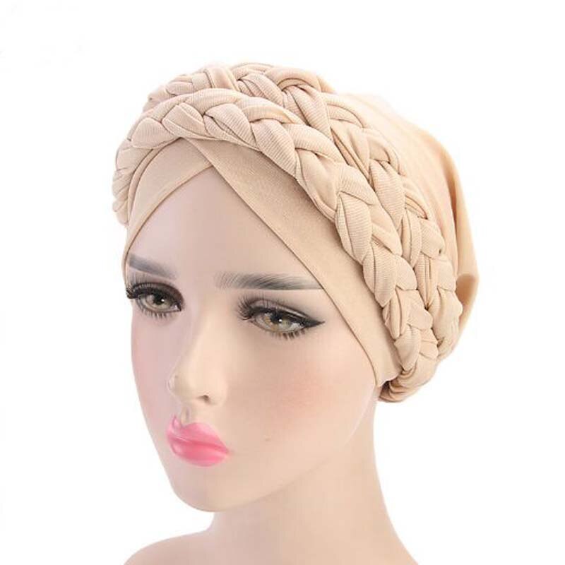 Bohemian National Twist Braid Skullies Beanies Spring Autumn Brand Turban Hats For Women Chemotherapy Cap